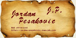 Jordan Pešaković vizit kartica